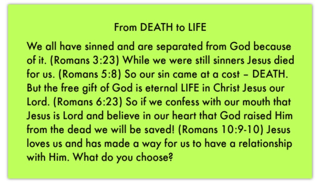 Death to Life Card